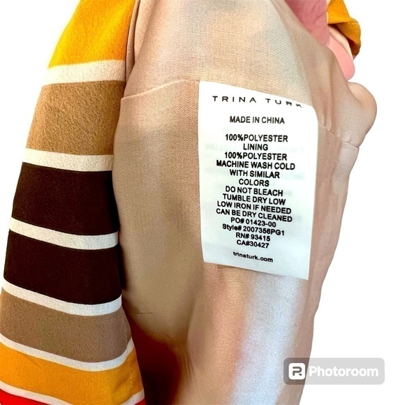 TRINA TURK Raquel Dress Mini Striped Shift Retro Bell Sleeves NEW Size 2 - Picture 9 of 16